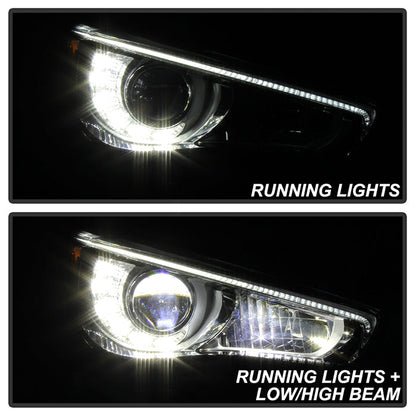 SPYDER 14-17 Infiniti Q50 4Dr HID (w/o Adaptive) Projector Headlights - OE Right 9946295