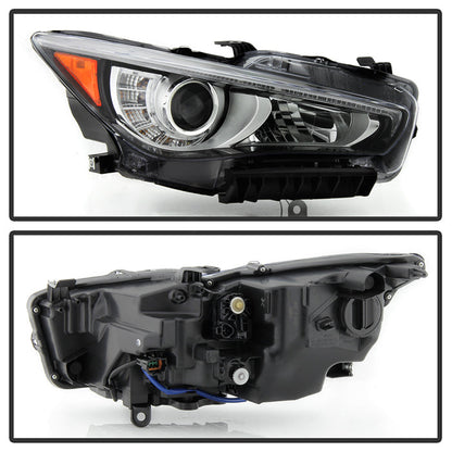 SPYDER 14-17 Infiniti Q50 4Dr HID (w/o Adaptive) Projector Headlights - OE Right 9946295
