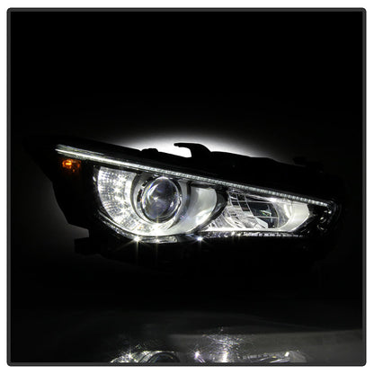 SPYDER 14-17 Infiniti Q50 4Dr HID (w/o Adaptive) Projector Headlights - OE Right 9946295