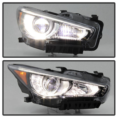 SPYDER 14-17 Infiniti Q50 4Dr HID (w/o Adaptive) Projector Headlights - OE Right 9946295