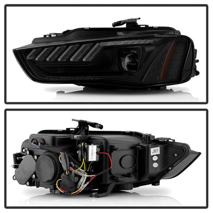 Spyder 13-16 Audi A4/S4 Halogen Model Only Projector Headlights - Black PRO-YD-AA413HALSI-BK 5088321
