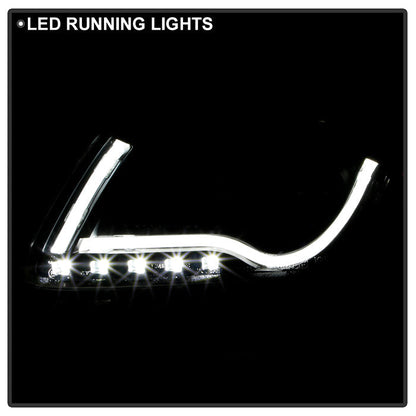 Spyder Audi A6 05-07 Projector Headlights Halogen Light Tube DRL Blk PRO-YD-ADA605-LTDRL-BK 5071903