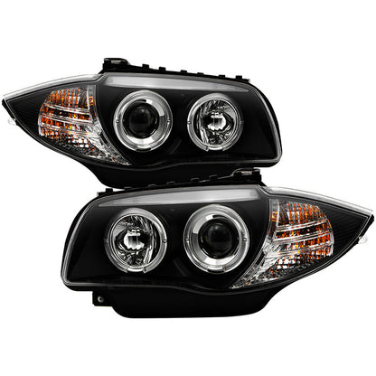 Spyder BMW E87 1-Series 08-11 Projector Headlights LED Halo Black High H1 Low H7 PRO-YD-BMWE87-HL-BK 5008985