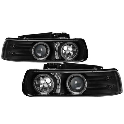 Spyder Chevy Silverado 1500/2500 99-02 Projector Headlights LED Halo LED Black PRO-YD-CS99-HL-BK 5009593