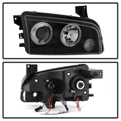 Spyder Dodge Charger 06-10 Projector Headlights Halogen- LED Halo LED Blk Smke PRO-YD-DCH05-LED-BSM 5078353