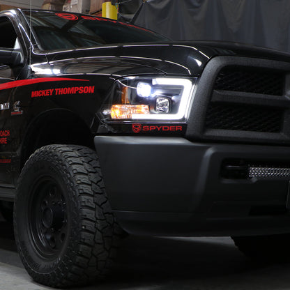 Spyder 09-16 Dodge Ram 1500 Version 2 Headlights Light Bar DRL Black PRO-YD-DR09V2-LBDRL-BK 5084811