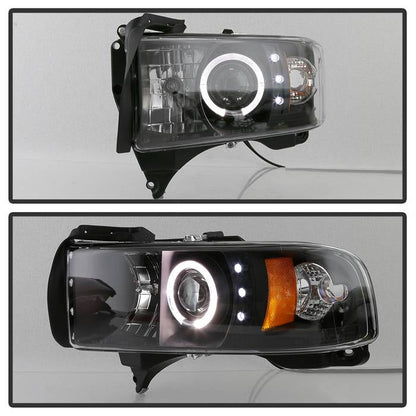 Spyder Dodge Ram 1500 94-01 94-02 Projector Headlights LED Halo LED Blk PRO-YD-DR94-HL-AM-BK 5010087