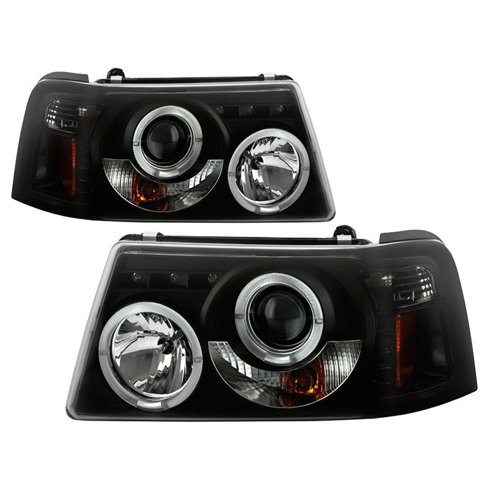 Spyder Ford Ranger 01-11 1PC Projector Headlights LED Halo LED Blk Smke PRO-YD-FR01-1PC-HL-BSM 5078476