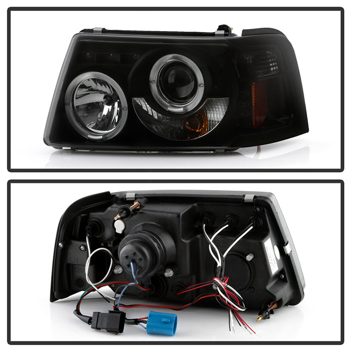 Spyder Ford Ranger 01-11 1PC Projector Headlights LED Halo LED Blk Smke PRO-YD-FR01-1PC-HL-BSM 5078476