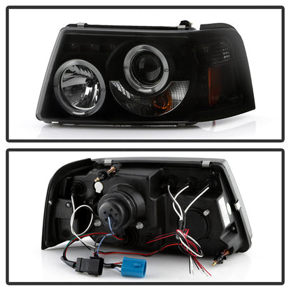 Spyder Ford Ranger 01-11 1PC Projector Headlights LED Halo LED Blk Smke PRO-YD-FR01-1PC-HL-BSM 5078476