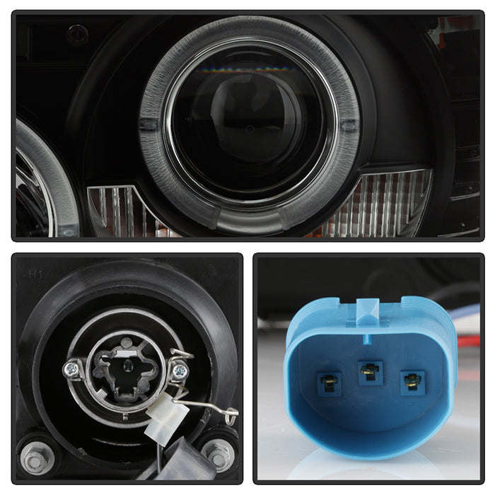 Spyder Ford Ranger 01-11 1PC Projector Headlights LED Halo LED Blk Smke PRO-YD-FR01-1PC-HL-BSM 5078476