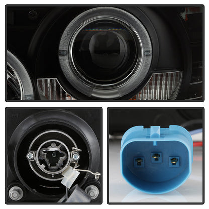 Spyder Ford Ranger 01-11 1PC Projector Headlights LED Halo LED Blk Smke PRO-YD-FR01-1PC-HL-BSM 5078476