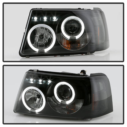 Spyder Ford Ranger 01-11 1PC Projector Headlights LED Halo LED Blk Smke PRO-YD-FR01-1PC-HL-BSM 5078476