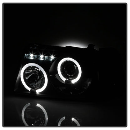 Spyder Ford Ranger 01-11 1PC Projector Headlights LED Halo LED Blk Smke PRO-YD-FR01-1PC-HL-BSM 5078476