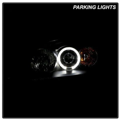 Spyder Honda Civic 01-03 2/4DR Projector Headlights - LED Halo Amber Reflector Blk PRO-YD-HC01-AM-BK 5010759