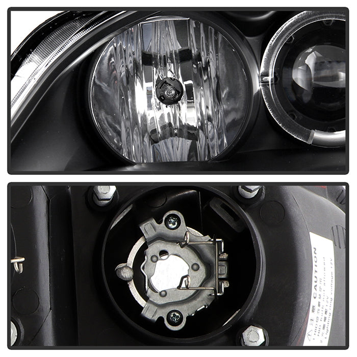 Spyder Honda Civic 01-03 2/4DR Projector Headlights - LED Halo Amber Reflector Blk PRO-YD-HC01-AM-BK 5010759