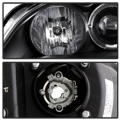 Spyder Honda Civic 01-03 2/4DR Projector Headlights - LED Halo Amber Reflector Blk PRO-YD-HC01-AM-BK 5010759