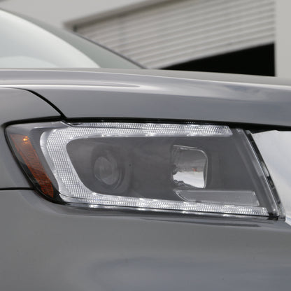 Spyder 11-13 Jeep Grand Cherokee - Light Bar Proj Headlights - Halo Model - Blk - PRO-YD-JGC11-LB-BK 5085795