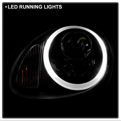 Spyder Porsche Cayman 05-08 Headlights - Halogen Model Only - DRL LED - Black PRO-YD-P98705-DRL-BK 5083197