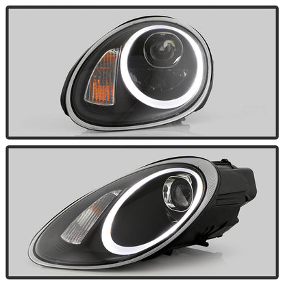 Spyder Porsche Cayman 05-08 Headlights - Halogen Model Only - DRL LED - Black PRO-YD-P98705-DRL-BK 5083197