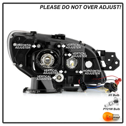 Spyder Subaru WRX 06-07 Projector Headlights - HID Model Only - Black PRO-YD-SWRX06-HID-LBDRL-BK 5083913