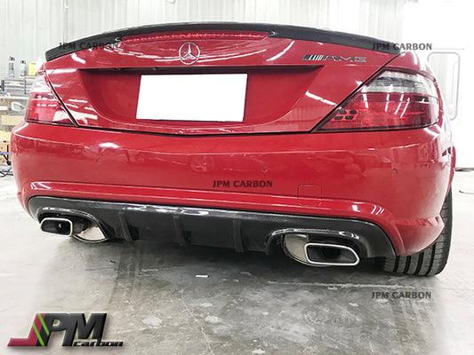 AMG Style Carbon Fiber Rear Diffuser (For Quad Tips) Fits For 2011-2014 Mercedes-Benz R172 with AMG Sport Package Only