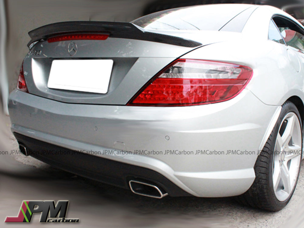 V Style Carbon Fiber Trunk Spoiler For 2011-2016 Mercedes-Benz R172 SLK-Class Only
