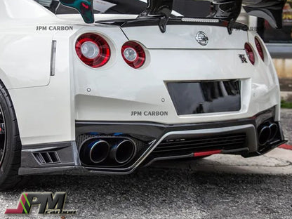 VR Style Carbon Fiber Add-on Rear Splitter Lips Fits For 2017-2021 Nissan R35 GT-R Only