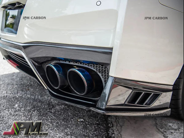 VR Style Carbon Fiber Add-on Rear Splitter Lips Fits For 2017-2021 Nissan R35 GT-R Only