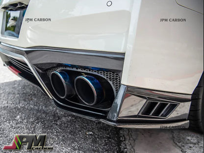 VR Style Carbon Fiber Add-on Rear Splitter Lips Fits For 2017-2021 Nissan R35 GT-R Only