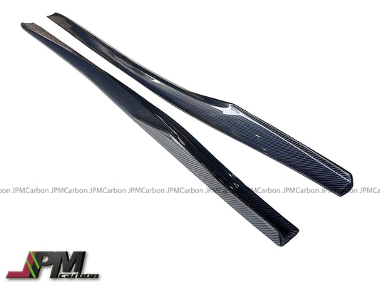 VR Style Carbon Fiber Side Skirt Add-on Lips Fits For 2017-2023 Nissan GT-R R35 Only