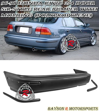 SiR Style Rear Bumper For 1996-1998 Honda Civic (2Dr Coupe/4Dr Sedan)