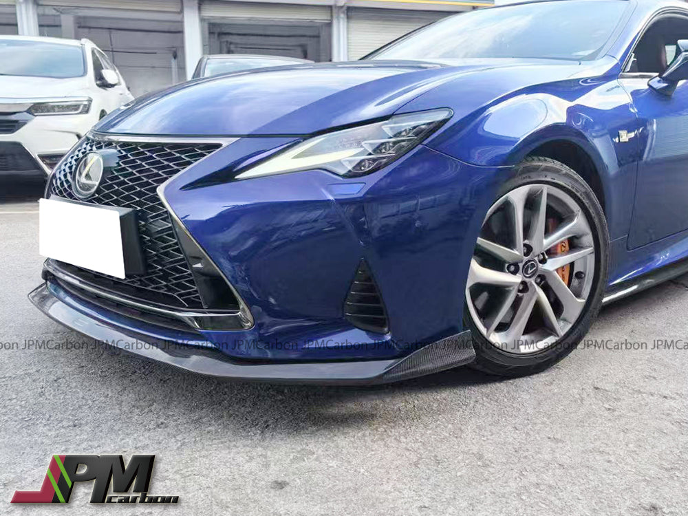 AT Style Carbon Fiber Front Bumper Add-on Lip Fits For 2019-2025 Lexus RC with F-Sport Package Only