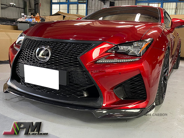 VN Style Carbon Fiber Front Bumper Add-on Lip Fits For 2015-2018 Lexus RC-F Only