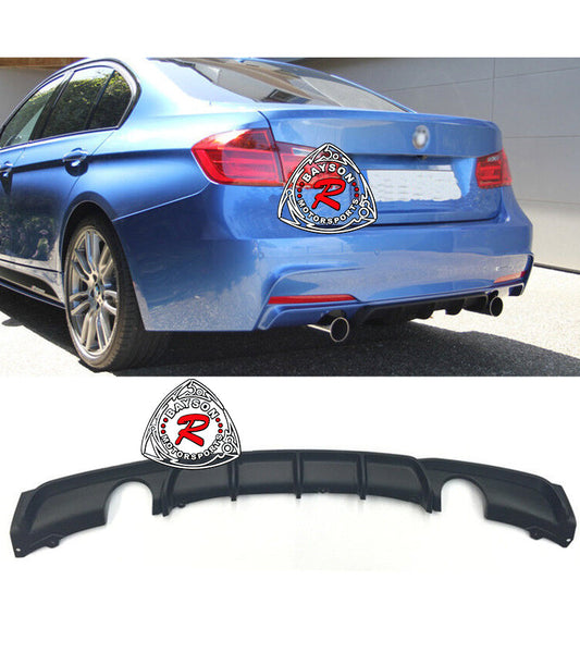 MP Style Rear Diffuser For 2012-2018 BMW 3-Series (F30/F31, Dual Outlets Single Tip)