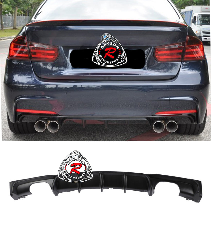 MP Style Rear Diffuser For 2012-2018 BMW 3-Series (F30/F31, Quad Exhausts)