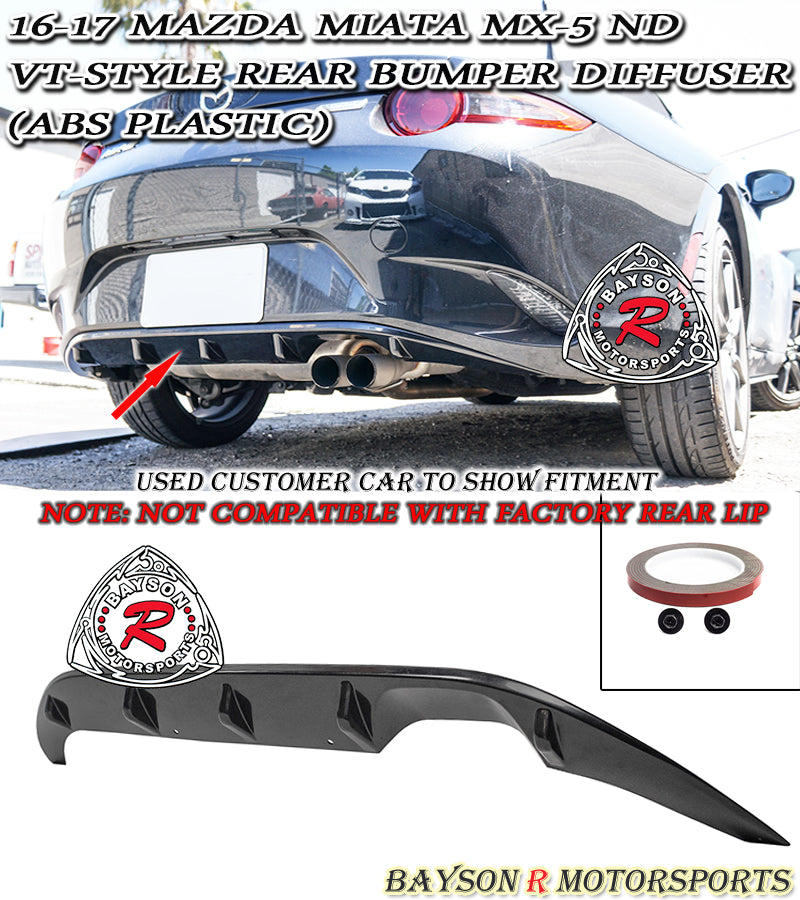 VT Style Rear Diffuser For 2016-2024 Mazda Miata