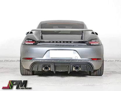 GT4 Style Rear Diffuser with Dual Exhaust Tips For 2017-2025 Porsche Boxster/Cayman (718)