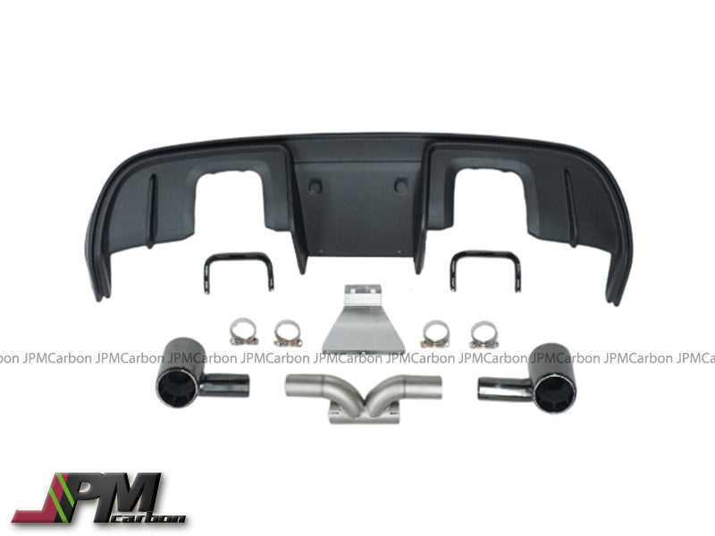 GT4 Style Rear Diffuser with Dual Exhaust Tips For 2017-2025 Porsche Boxster/Cayman (718)