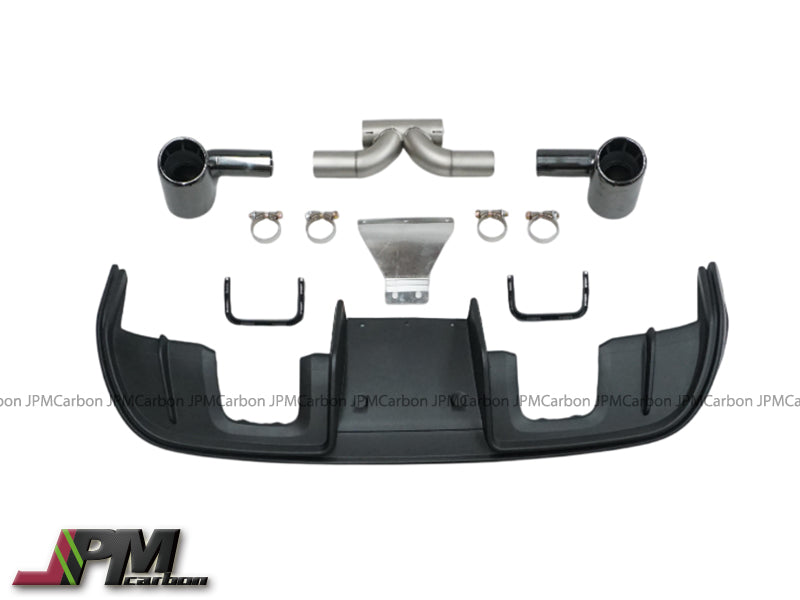 GT4 Style Rear Diffuser with Dual Exhaust Tips For 2017-2025 Porsche Boxster/Cayman (718)