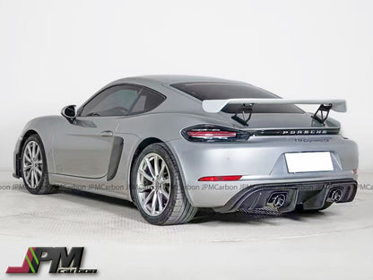 GT4 Style Rear Diffuser with Dual Exhaust Tips For 2017-2025 Porsche Boxster/Cayman (718)