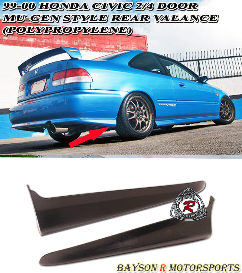 MU Style Rear Aprons For 1999-2000 Honda Civic (2Dr Coupe/4Dr Sedan)