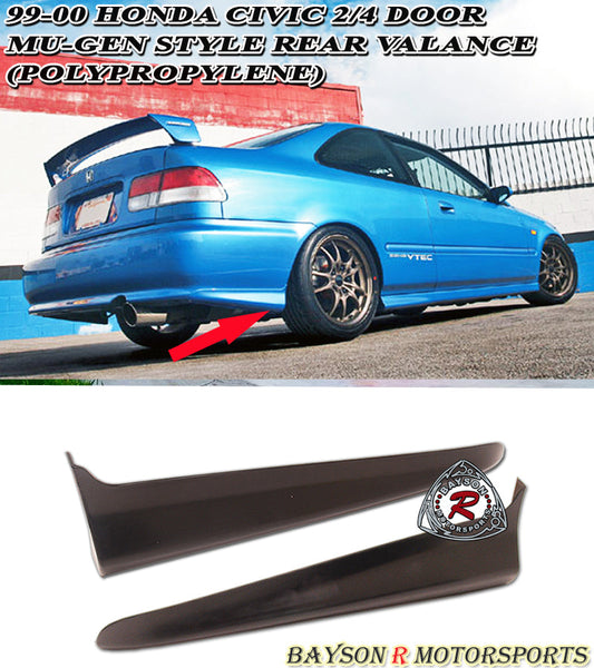 MU Style Rear Aprons For 1999-2000 Honda Civic (2Dr Coupe/4Dr Sedan)