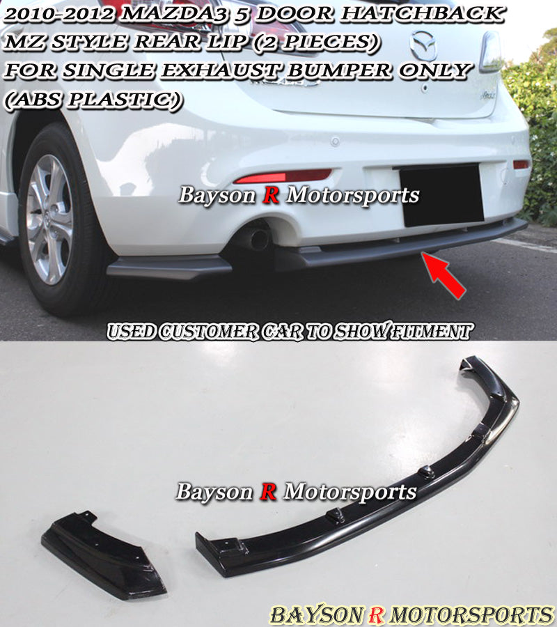 MS Style Rear Lip (Single Exhaust) For 2010-2012 Mazda-3 (5Dr Hatchback)