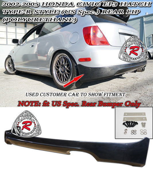 TR Style Rear Lip For 2002-2005 Honda Civic Si (3Dr Hatchback, EP3)