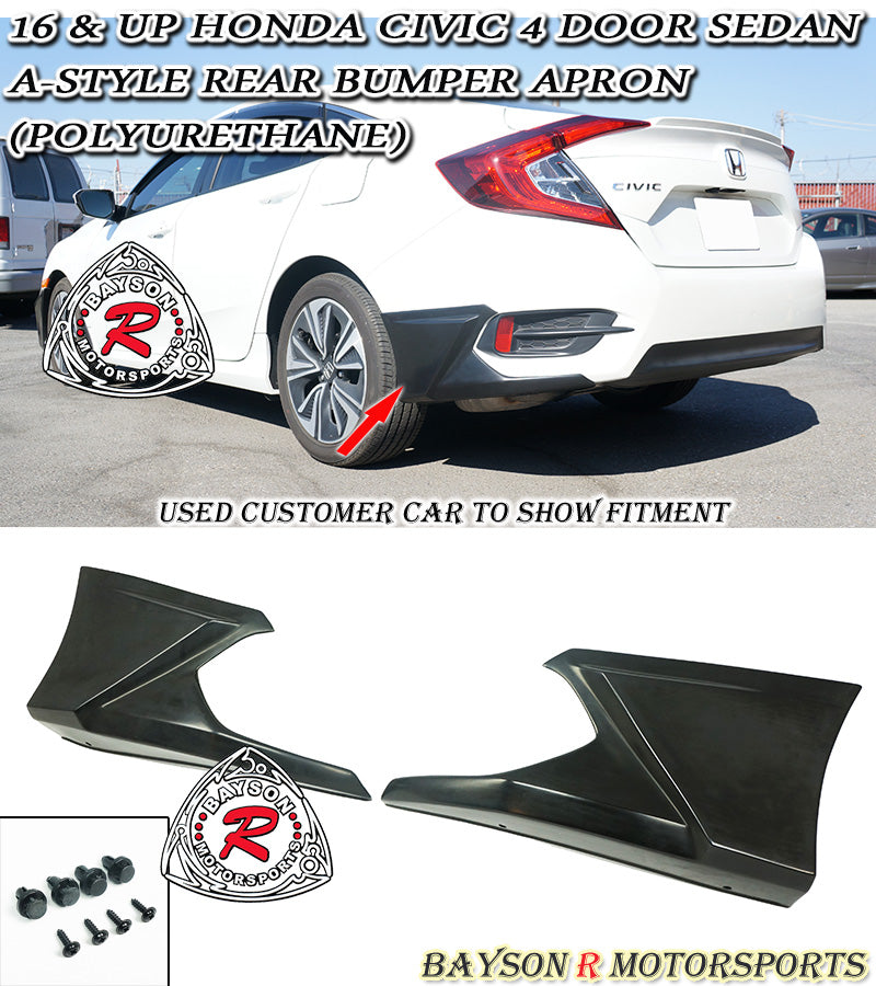 A Style Rear Aprons For 2016-2021 Honda Civic (4Dr Sedan)