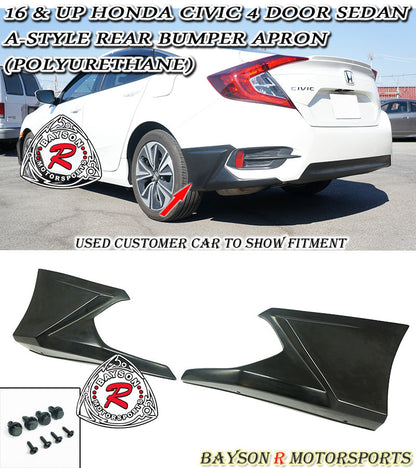 A Style Rear Aprons For 2016-2021 Honda Civic (4Dr Sedan)