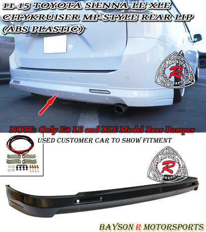 CityKruiser MP-Style Rear Lip For 2011-2020 Toyota Sienna (Non-SE)
