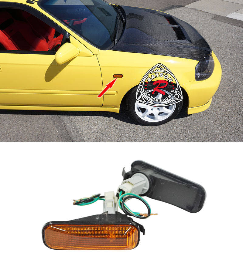 1996-2000 Honda Civic Dome Side Markers - Smoke (1 Pair)