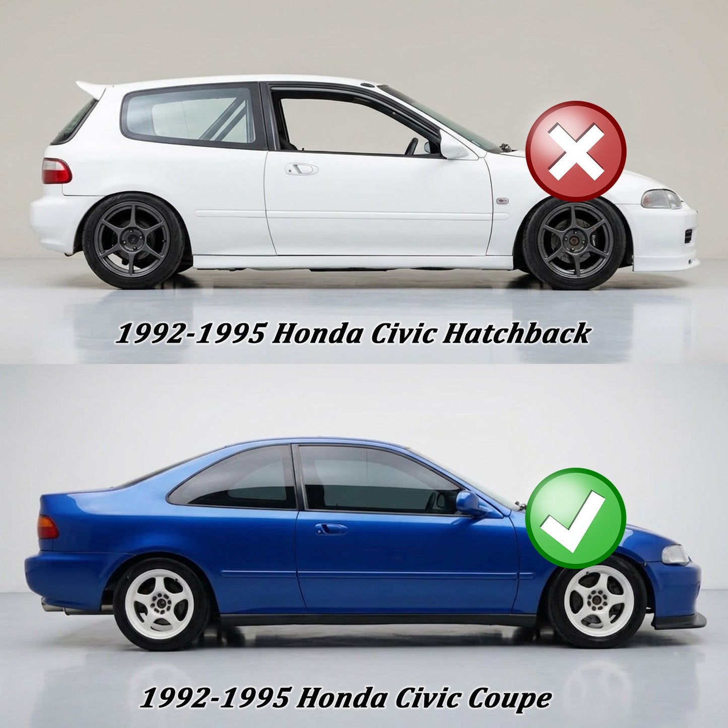 JDM Thin Side Door Molding For 1992-1995 Honda Civic (2Dr Coupe)
